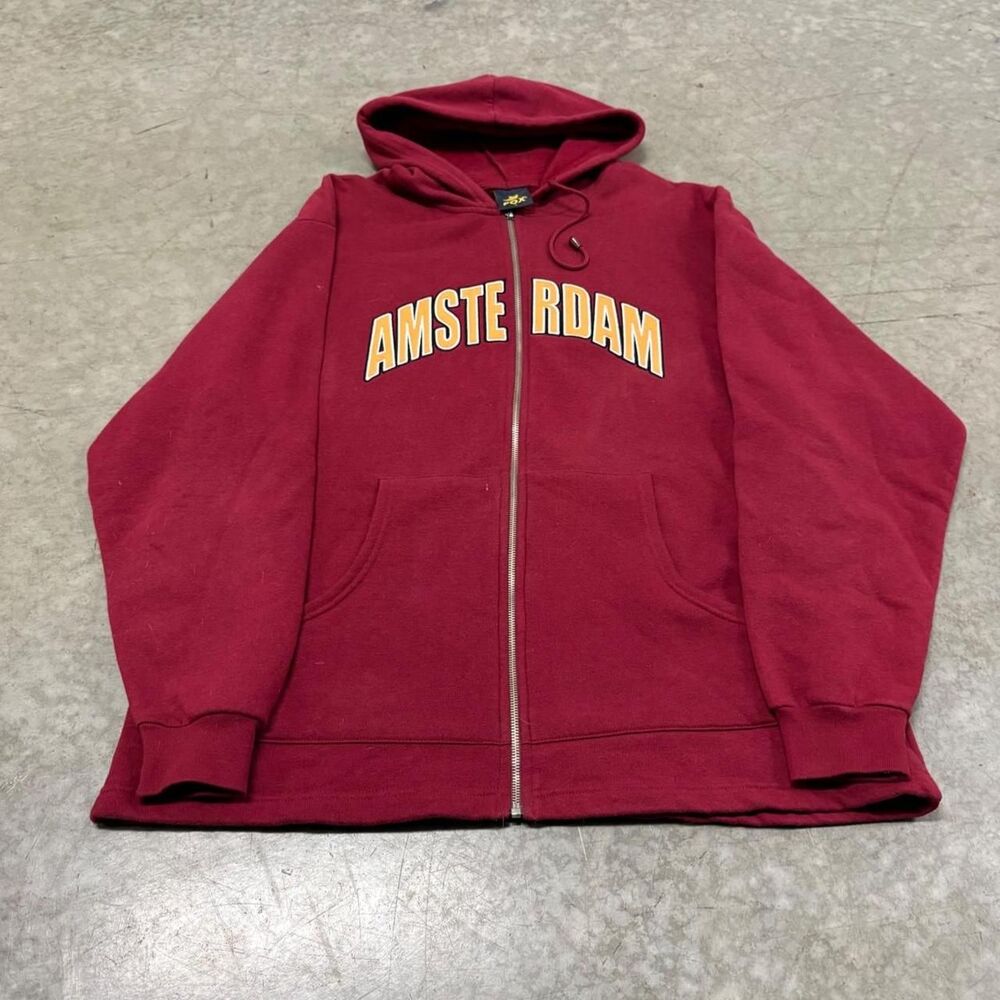 Fox-racing Men's Burgundy and Red Hoodie